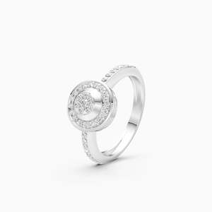 Anillo de lujo con racimo de diamantes cultivados en laboratorio Dazzle de 0.34 quilates, redondos, en oro amarillo, blanco y rosa de 9 quilates. - Product Image 3