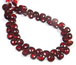 พลอยโกเมนแบบโมแซมเบียธรรมชาติ9 "ตัดลูกปัดสีแดง8-9มม. - Product Image 4