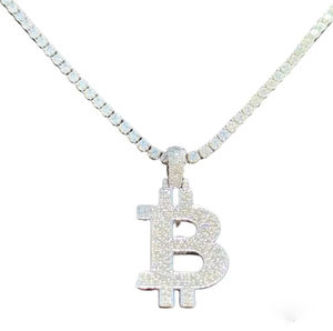 Colgante de moda con letras B y diamantes cultivados en laboratorio en oro de 10K Colgante de moda contemporáneo en negrita - Product Image 4