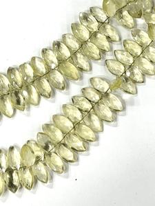 Cuentas de Briolette con forma de marquesa facetadas de moda de lujo de cuarzo de hielo Natural AAA 7x14mm tamaño 17 pulgadas hebra - Product Image 5