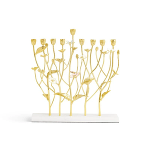 Handcrafted Aluminum Wildflowers Menorah Artistic Floral Customizable <b>Candelabra</b> for Christmas Decoration - Product Image 2