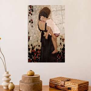 Impresión en lienzo con diseño de lazos familiares cálidos y sentidos - Decoración elegante y artística, arte en vidrio templado - Product Image 1