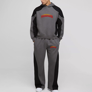 OEM/ODM Ensemble sweat à capuche et pantalon de survêtement à logo imprimé personnalisé 100% coton pour hommes Survêtements surdimensionnés épais et épais pour hommes - Product Image 4