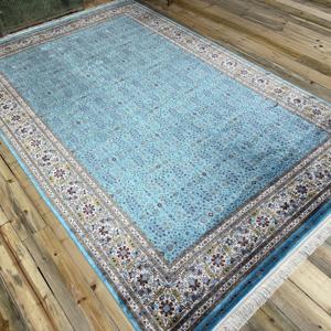 Alfombra Turca Vintage de 6.4x9.9 pies (195x303 cm), Alfombra de Seda Azul - Product Image 2