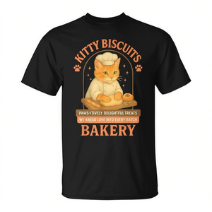 T-shirt Kitty Biscuits: Deliziosi snack per gatti che ci fanno impastare d'amore - T-shirt promozionali - Product Image 2