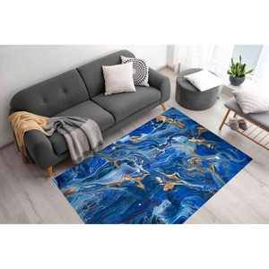 พรมลายหินอ่อนสีน้ำเงิน: พรมทางเดินนุ่มพิมพ์ลาย 3 มิติ, พรมเชนิลล์ - Product Image 2