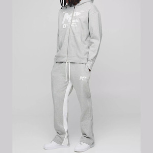 Conjunto Deportivo Personalizado para Hombre, Talla Grande, con Capucha, Color Sólido, para Otoño, Transpirable, Chaqueta de Manga Larga con Pantalones Deportivos a Juego - Product Image 1