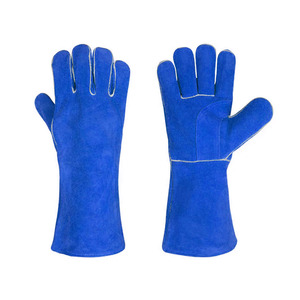 Guantes de cuero dividido de piel de vaca de soldadura amarilla Guantes duraderos de seguridad para las manos industriales resistentes a la abrasión - Product Image 2