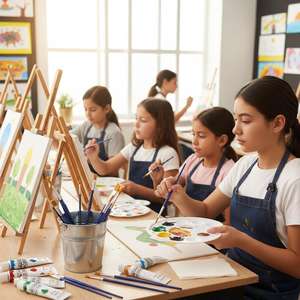 Ensemble de peinture à l'aquarelle de 17 pièces avec 12 peintures lavables non toxiques, 4 pinceaux et 1 palette - Product Image 2