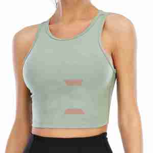 Custom Premium Quality Casual Sleeveless Ribbed Neck Oversized Fit Raw Hem <b>Crop</b> Tank <b>Top</b> Solid Polyester/Cotton Quick Dry Women - Product Image 2