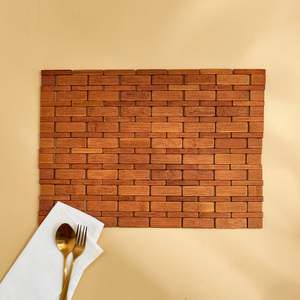 High Quality Bamboo <b>Placemat</b> with Unique Rounded Design Classic Style Tableware Decorative Mats & Pads for Parties & Functions - Product Image 1