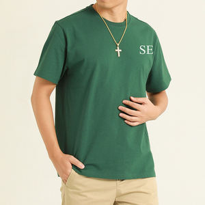 Camiseta de Verano 2025 para Hombre, Casual, Manga Larga, Cuello Redondo, Transpirable, 100% Algodón Satinado, Ecológica, de Secado Rápido, con Logotipo Personalizado - Product Image 4