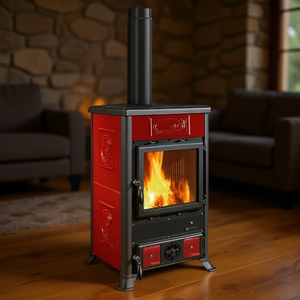 Estufa de Leña Rossella R1.16 9kW Bordeaux Acabado Cerámico 5 Estrellas Modelo 3004100 - Product Image 3