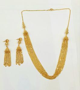 Juego de Cadenas y Aretes Casuales Simples Chapados en Oro de 24k para Bodas, Fiestas, Compromisos o Aniversarios, Excelente Idea de Regalo - Product Image 2