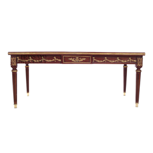 ชุดโต๊ะกาแฟไม้คลาสสิกสุดหรูพร้อมขอบทองเหลือง - Product Image 4