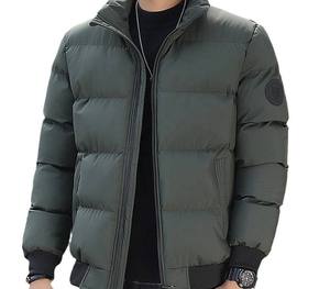 Tissu denim fin et écologique à séchage rapide avec logo personnalisé pour hommes veste matelassée d'hiver décontractée en coton de grande taille avec col montant - Product Image 2