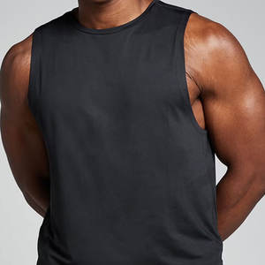 Vente en gros Débardeur sans manches pour hommes Vêtements de fitness tricotés respirants et décontractés Logo personnalisé sur polyester fin pour la musculation - Product Image 2