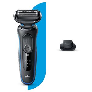 Rasoir électrique étanche IPX7 pour homme avec tondeuse, sans fil, rechargeable, rasoir à grille bleue, rasoir rotatif à double lame, de rechange - Product Image 4