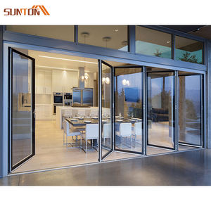 モダンハウスアパートホテルUPVC折りたたみドアデザインエクステリアパティオバルコニービニールUPVCガラス引き戸 - Product Image 3