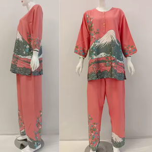 Ensemble de vêtements de nuit d'été thermiques respirants vintage pour femmes - Product Image 2