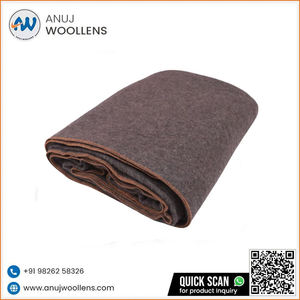 Mantas personalizadas para exteriores 80% de lana gris con dobladillo naranja - Product Image 5