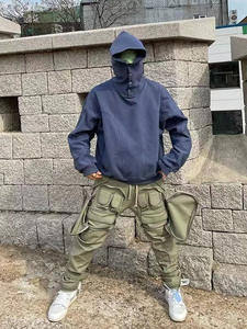 Fábrica de alta calidad logotipo personalizado 400G 100% algodón peso pesado polar en blanco de gran tamaño de talla grande sudaderas con capucha para hombre - Product Image 2