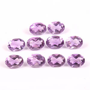 หินอเมทิสต์บราซิลธรรมชาติคุณภาพ AAA พลอยรูปไข่หลวม8x6มม. สำหรับทำเครื่องประดับ - Product Image 1
