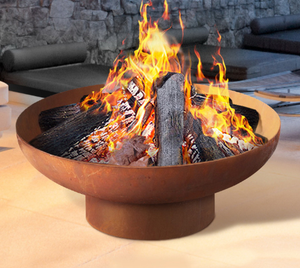 Elegant Luxury Modern <b>Charcoal</b> Metal Round Fire Bowl Outdoor Corten Steel Fire Pit with Natural <b>Gas</b> Portable up to 9999 BTU - Product Image 3