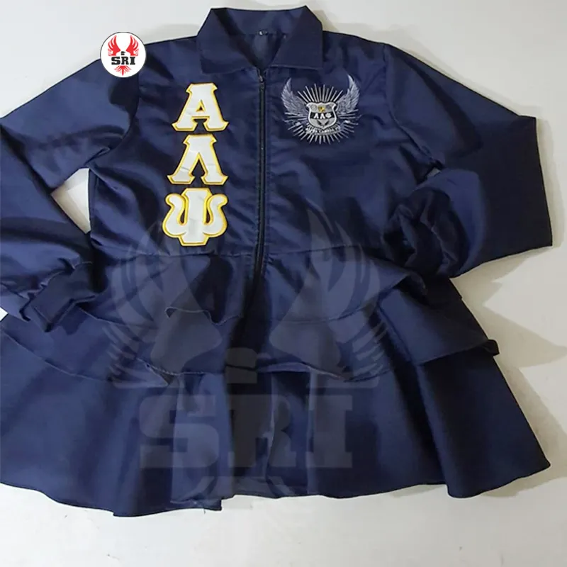 Alpha Lambda PSI soror thêu phụ nữ peplum Blazer | ALP sorority thêu phụ nữ phong cách tùy chỉnh giản dị Blazers