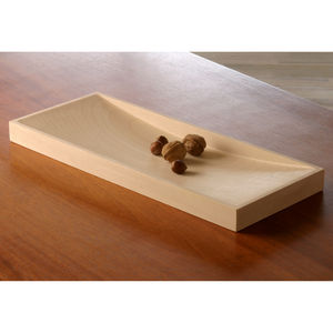 Plateau en bois fini naturel avec poignées latérales en fer noir pour les plats de nourriture dans la décoration de la maison et des restaurants Plateau de forme ronde - Product Image 6