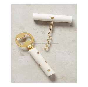 Agate noire et laiton personnalisé ouvre-bouteille de bière et de vin Unique résine Art Top qualité Premium fourniture en gros ensemble de 3 - Product Image 4