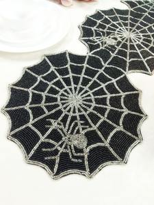Handcrafted Luxury <b>Seed</b> Beads Placemats with Intricate Embroidery Custom Design Beaded Table <b>Mats</b> for Halloween and Christmas - Product Image 3