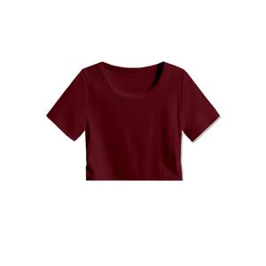Camisas cortas lisas para mujer de alta calidad personalizadas 100% algodón transpirable moda de verano ropa informal de moda camiseta de mujer - Product Image 4