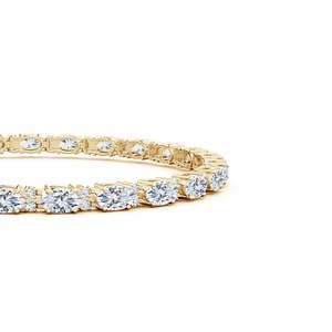 Pulsera de tenis con diamantes cultivados en laboratorio, chapada en oro, con eslabones y piedras ovaladas y redondas, joyería para mujer, para fiestas y bodas - Product Image 1