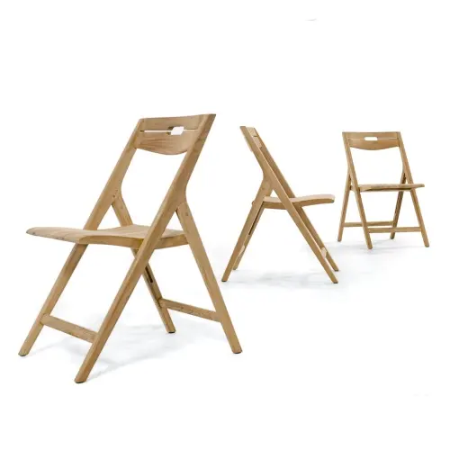 Silla plegable de madera de teca Natural, sillón para eventos, Gisella