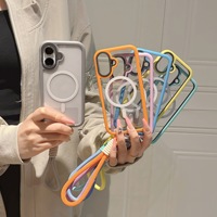 Pour IPhone16 Plus étui de téléphone portable magnétique Transparent 15 Pro max couleur acrylique 14 étui de protection