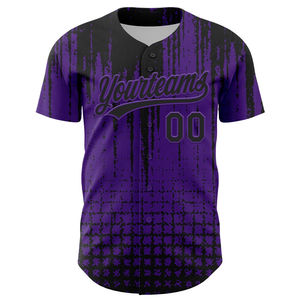 Maillot de baseball personnalisé haute performance respirant en polyester, vêtement de sport pour équipes, grande taille, imprimé par transfert thermique, col en V - Product Image 2