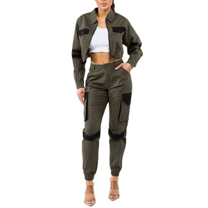 À la mode Sexy Cargo Style veste et jean 2 pièces ensemble sur la tendance Denim coton femmes derniers vêtements 2026 - Product Image 3