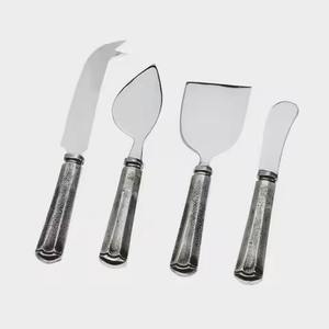 Stainless Steel Silver Plated <b>Blade</b> Cheese <b>Knife</b> Set Wooden Two Color Handle - Product Image 4