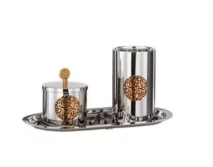 Quemador de Incienso de Metal de Latón de Lujo con Recubrimiento Plateado, Fragancia de Sándalo Perfumado para Ambientador, Maceta Decorativa - Product Image 6