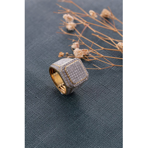 Hip Hop Moissanite <b>Ring</b> Stylish Fashion Statement Wedding Gift for <b>Men</b> or Women Everyday Wear - Product Image 2