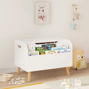Armoire moderne en plastique pour enfants avec couvercle rabattable, étagère de rangement pour chambre, salon, bureau à domicile - Product Image 4