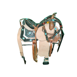 ROYAL INTERNATIONAL Proveedores Mayoristas: Silla de Montar Western de Cuero para Ganado, con Almohadilla de Cuero Genuino para Caballos de Carreras - Product Image 4