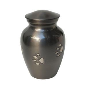 Pewter Finished Brass Cremation Urn Paw Printed Unique Design Urn for <b>Pet</b> <b>Ashes</b> <b>Keepsake</b> Brass <b>Ashes</b> Urn - Product Image 3