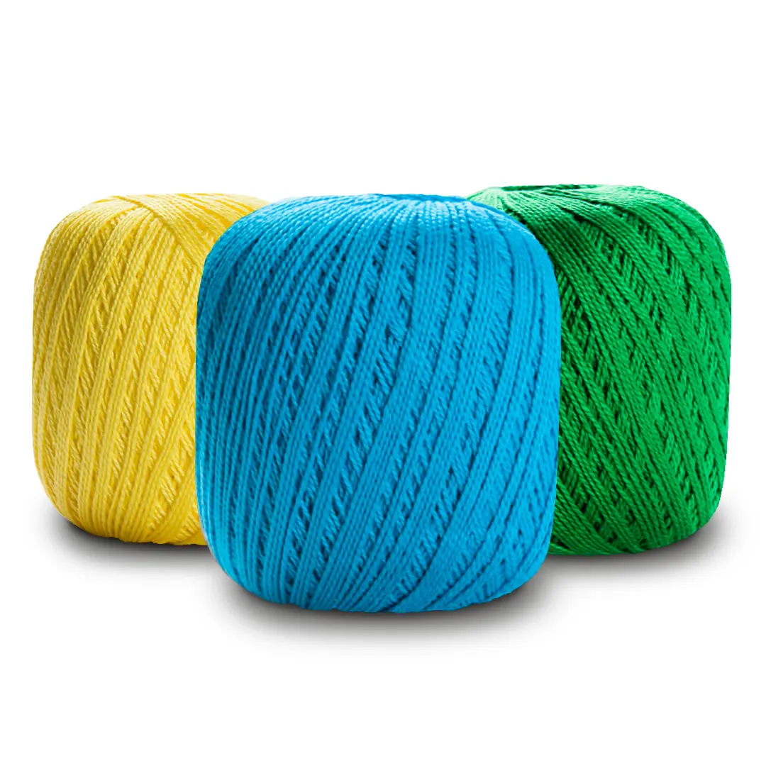 100% Mercerized Brazilian Cotton Yarn Ne 4/2  295 Tex  - 73g  250m  Fingering Thread for Knitting  Crocheting and Weaving