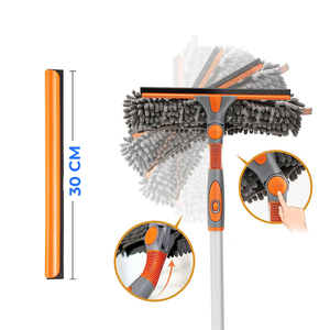 Kit di Pulizia per Finestre con Asta Telescopica in Alluminio, Strumenti per Pulizie Domestiche con Materiale Plastico Resistente - Product Image 2