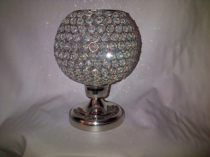 Bougeoir en métal boule de cristal argenté élégant ensemble de décoration de table durable pour mariages et fêtes lanterne de pot de candélabre - Product Image 3