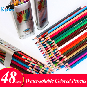Kuelox 8812 Lápices de Colores Solubles en Agua de 12/24/36/48 Colores con Tubo Metálico Triangular para Colorear, Material Escolar de Arte - Product Image 3