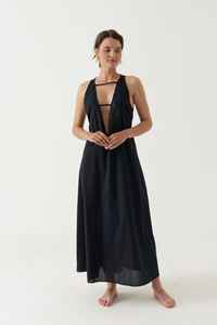 Vestido Largo sin Espalda, Ecológico, Lavable, 100% Algodón, Cintura Holgada, Sexy, Estilo Bohemio, Verano - Product Image 4