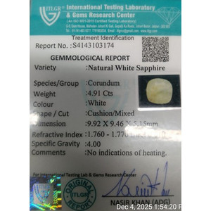 Saphir Jaune Naturel de 4,91 Carats (Pukhraj) - Pierre Précieuse Facettée Taille Émeraude - Product Image 4
